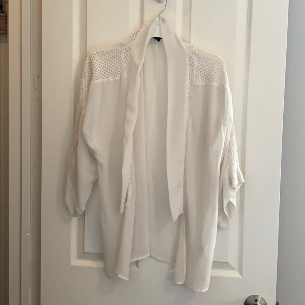 Flowy white iridescent cardigan